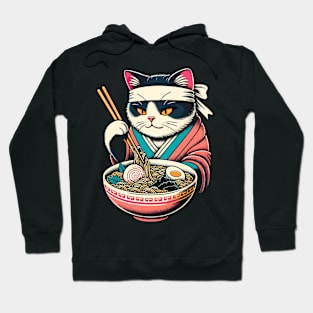 Retro Japanese Kawaii Anime Ramen Cat Hoodie